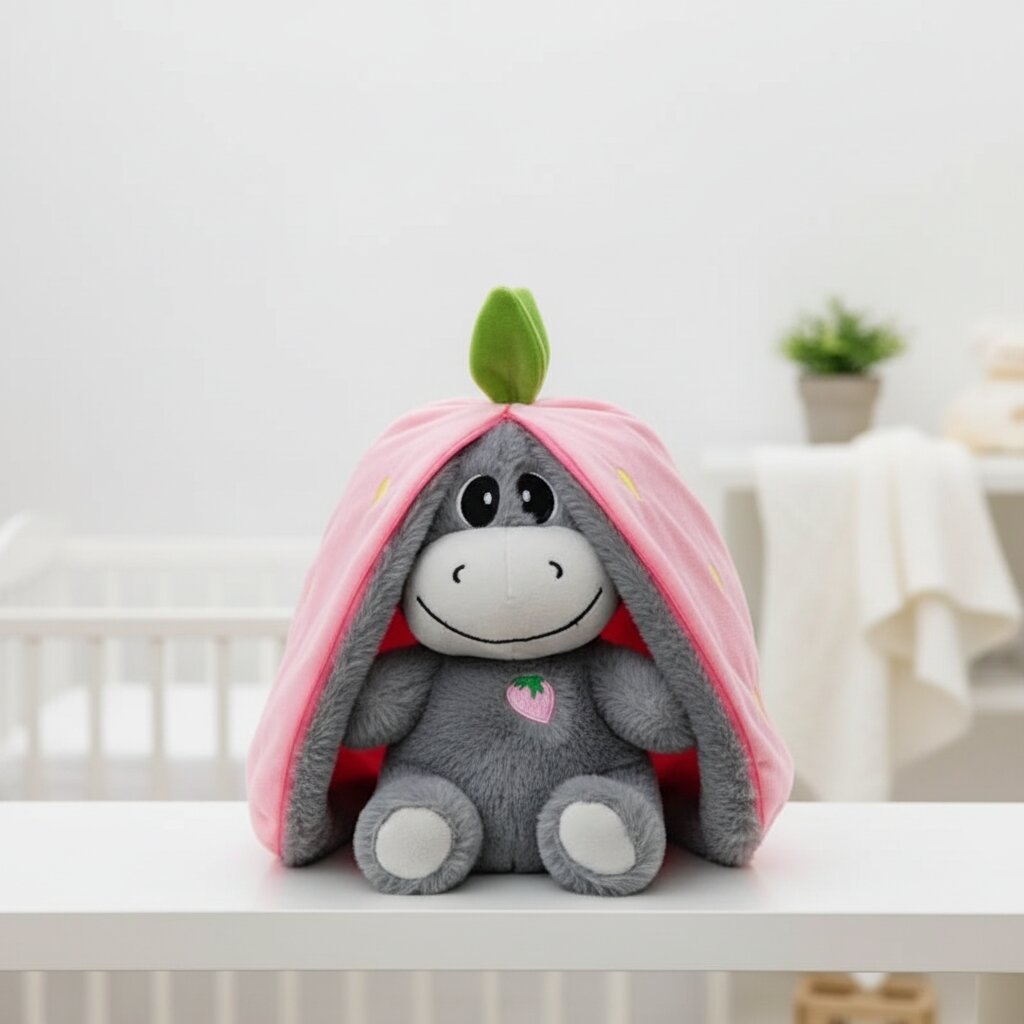 Doudou Respirant Bébé Âne 30cm - Peluche Apaisante Sommeil - Choupinoo