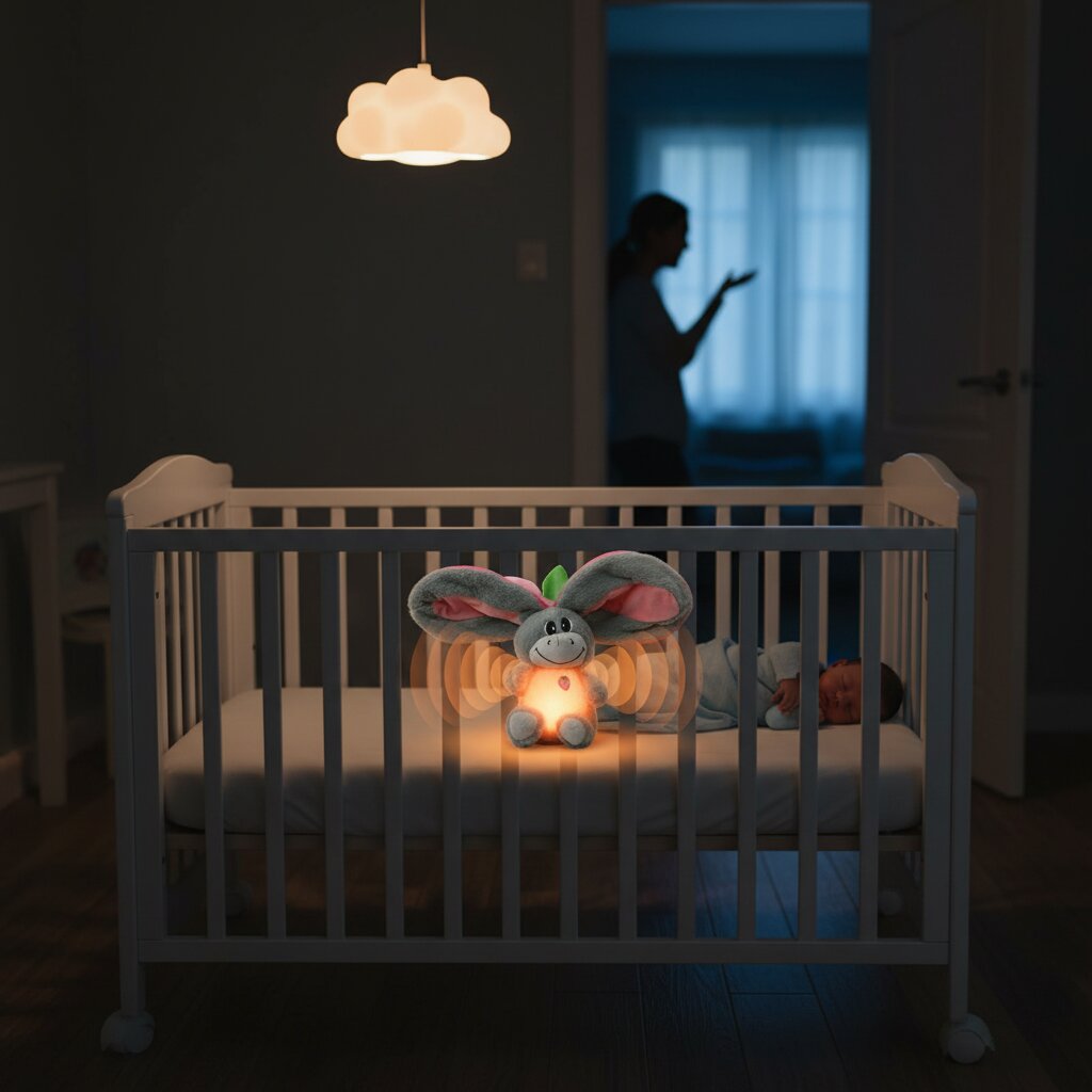 Doudou Respirant Bébé Âne 30cm - Peluche Apaisante Sommeil - Choupinoo