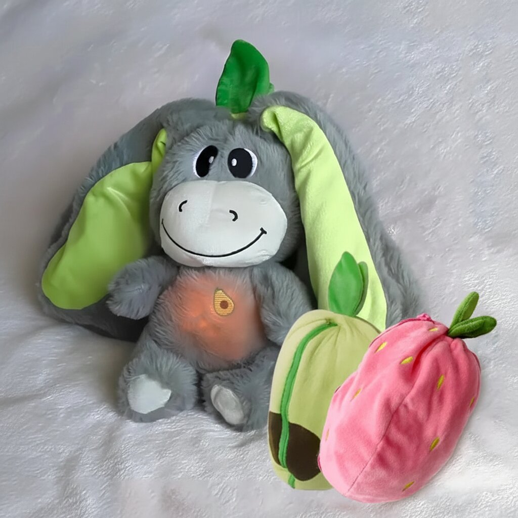 Doudou Respirant Bébé Âne 30cm - Peluche Apaisante Sommeil - Choupinoo
