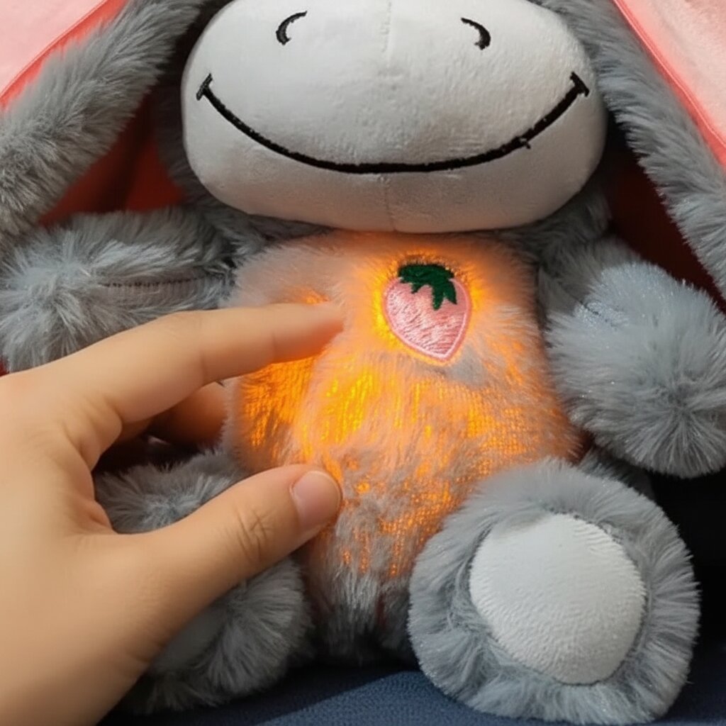 Doudou Respirant Bébé Âne 30cm - Peluche Apaisante Sommeil - Choupinoo