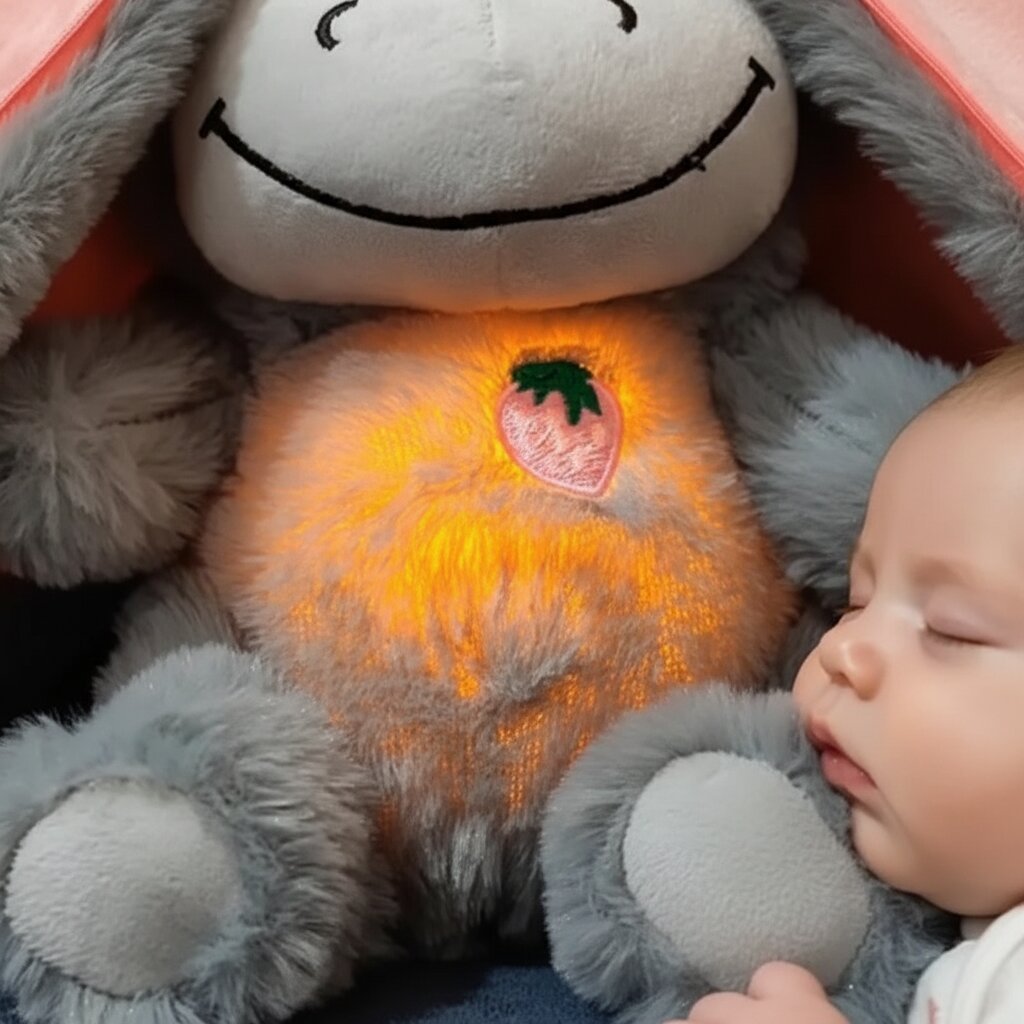 Doudou Respirant Bébé Âne 30cm - Peluche Apaisante Sommeil - Choupinoo