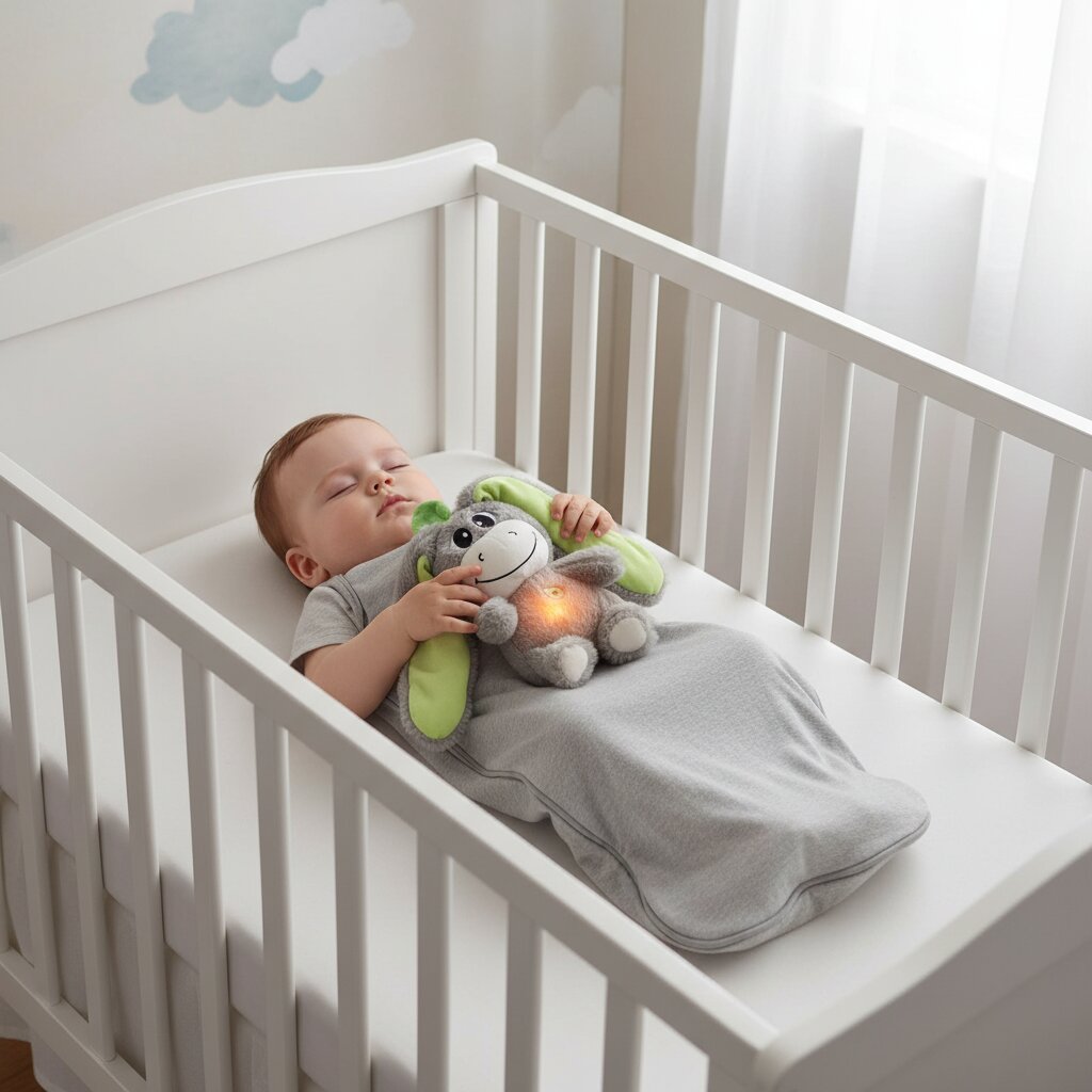 Doudou Respirant Bébé Âne 30cm - Peluche Apaisante Sommeil - Choupinoo