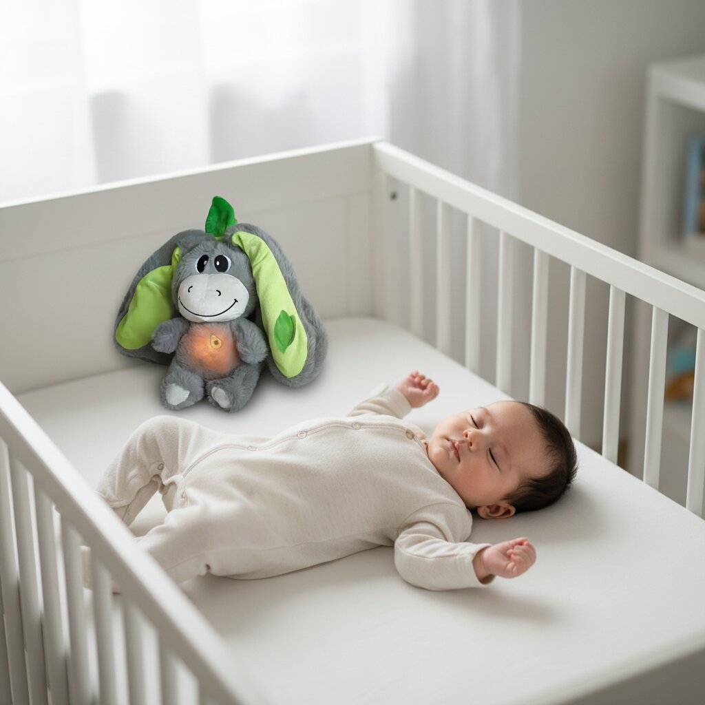 Doudou Respirant Bébé Âne 30cm - Peluche Apaisante Sommeil - Choupinoo