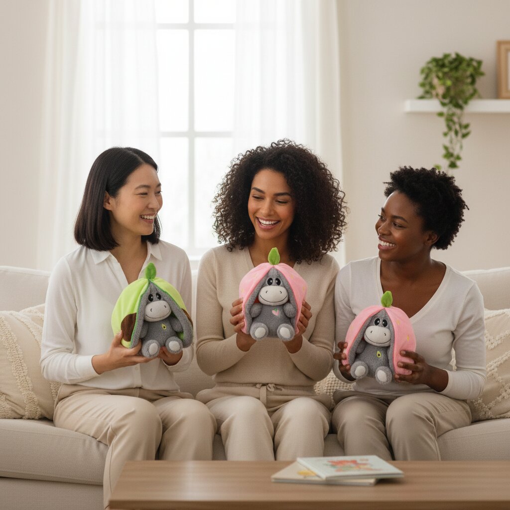 Doudou Respirant Bébé Âne 30cm - Peluche Apaisante Sommeil - Choupinoo