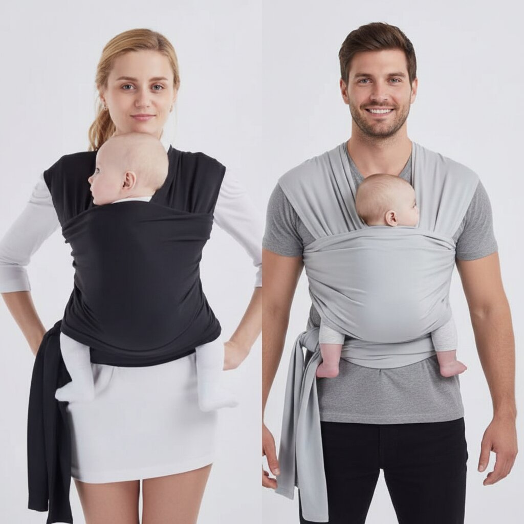 Écharpe de portage bébé classique en coton élastique - Choupinoo