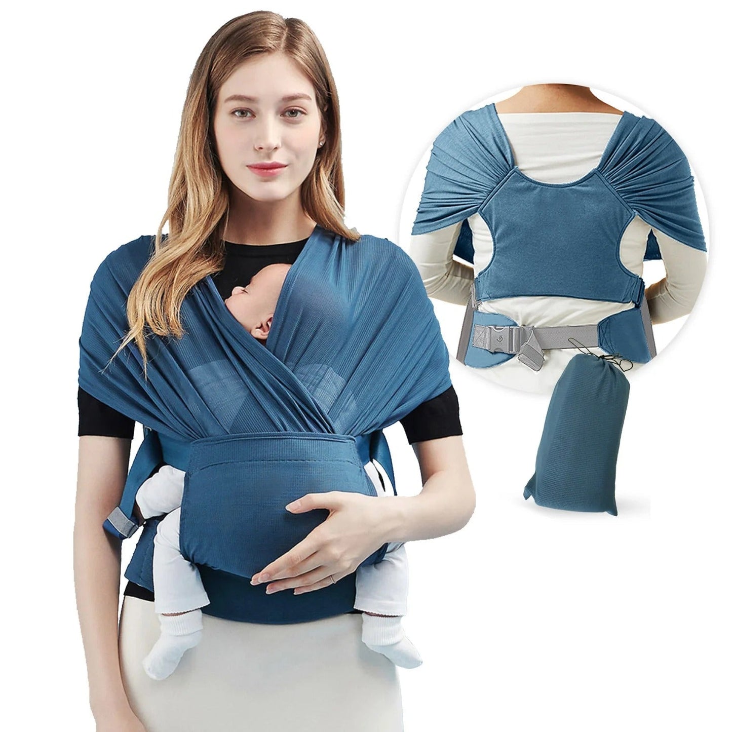 Echarpe de portage bebe sans nœud en élasthanne - Choupinoo