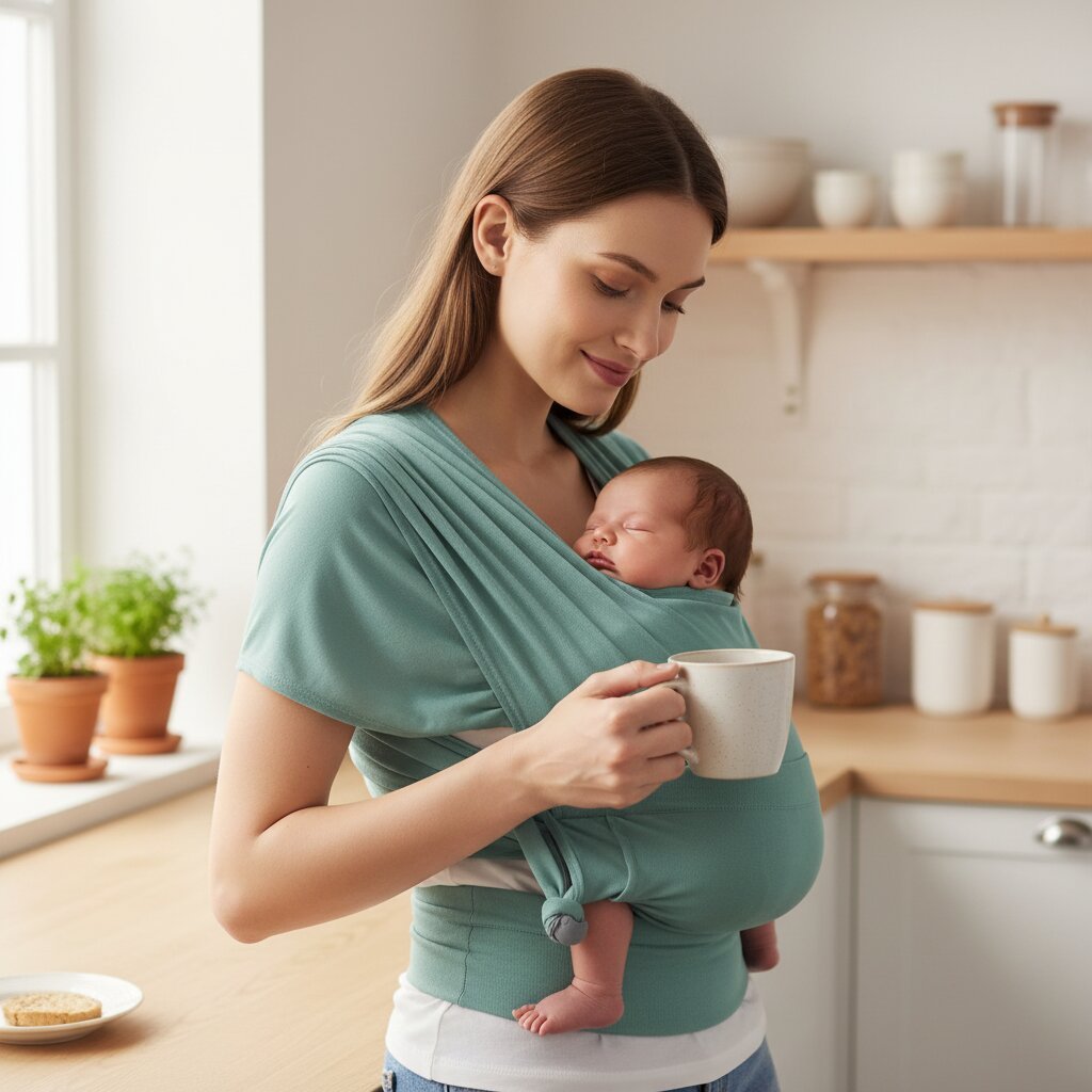 Écharpe de portage bébé sans nœud en élasthanne - Choupinoo