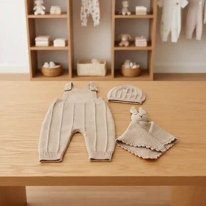 Ensemble bébé automne 3 pièces 0 - 18 mois – barboteuse + doudou - Choupinoo