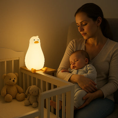 Veilleuse bébé rechargeable canard couché à plat