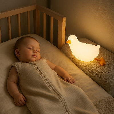 Veilleuse bébé rechargeable canard couché à plat