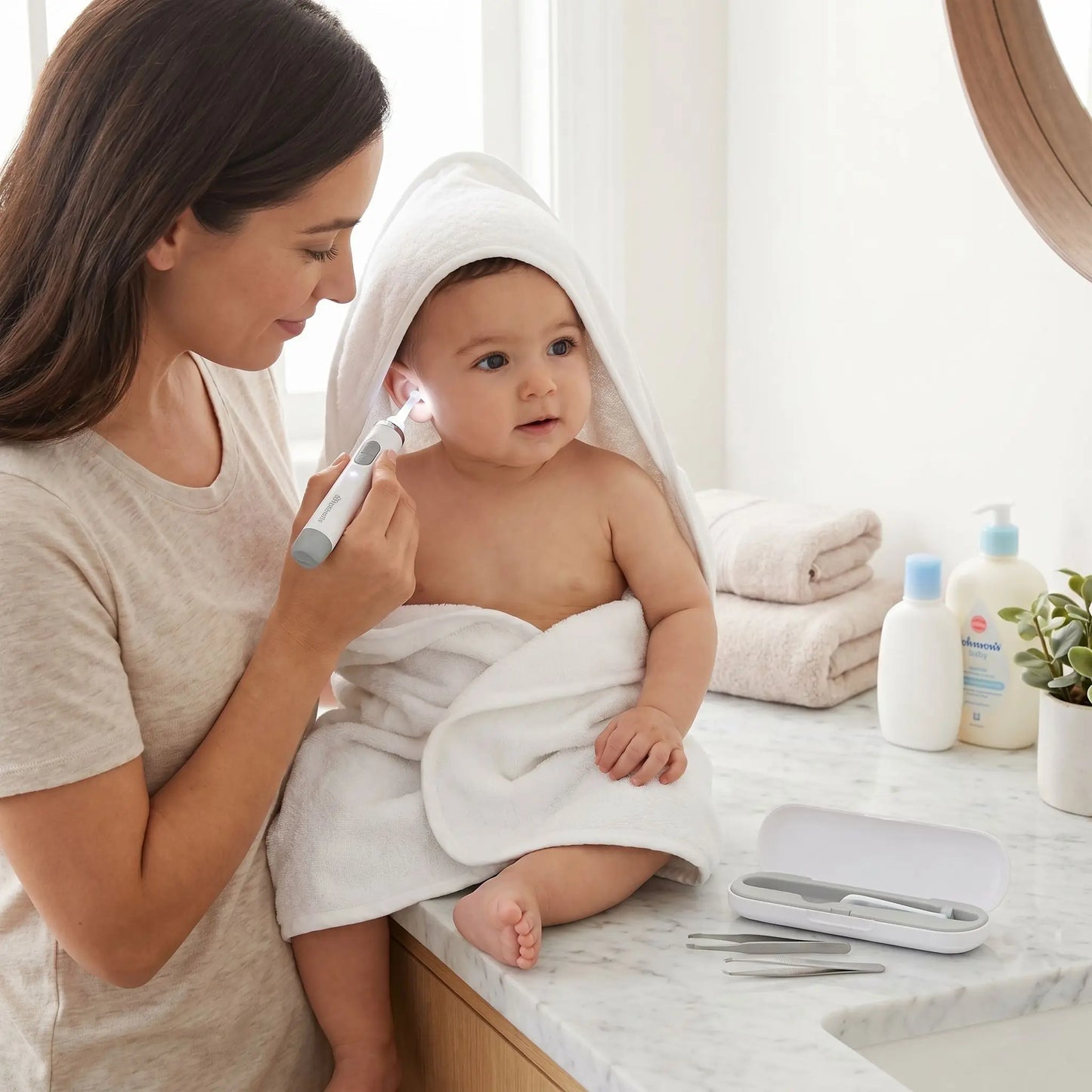 Cure Oreille Bébé Enfant LED & Loupe – Nettoyage Sûr et Indolore