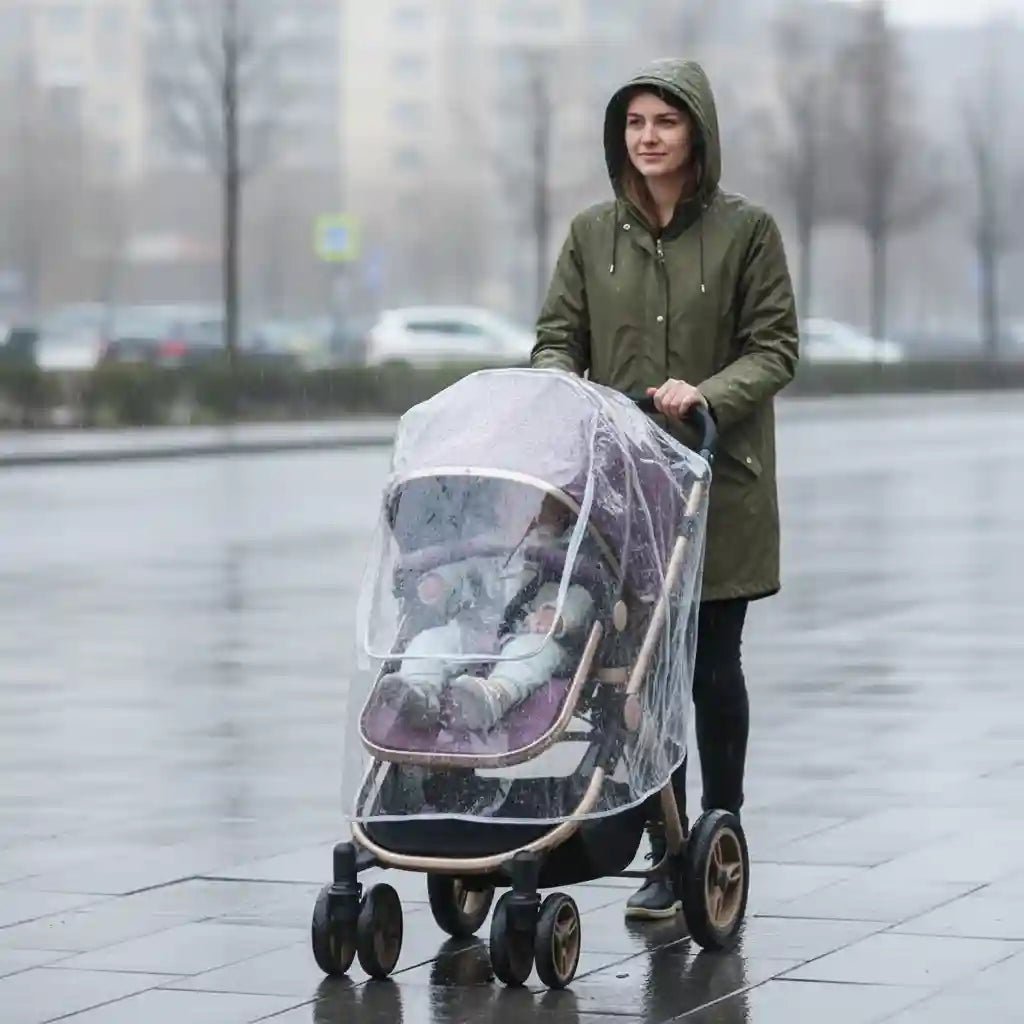 Housse pluie poussette universelle sans PVC - Choupinoo