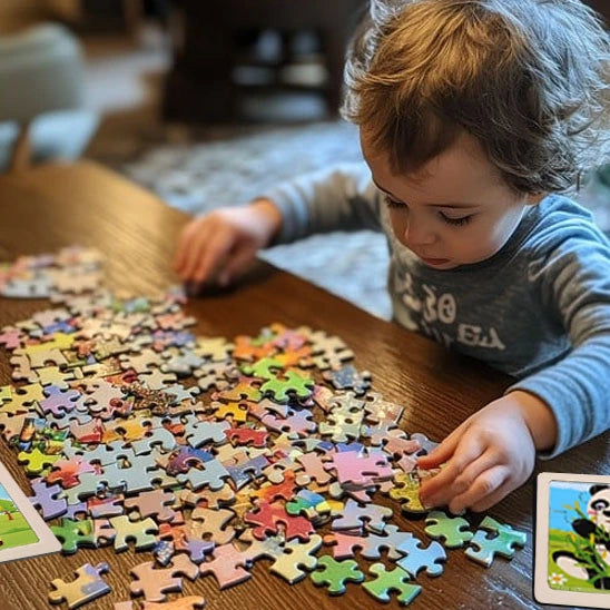 Puzzle bois Montessori 3 ans éducatif – motifs animaux et véhicules – idéal pour motricité fine et éveil sensoriel