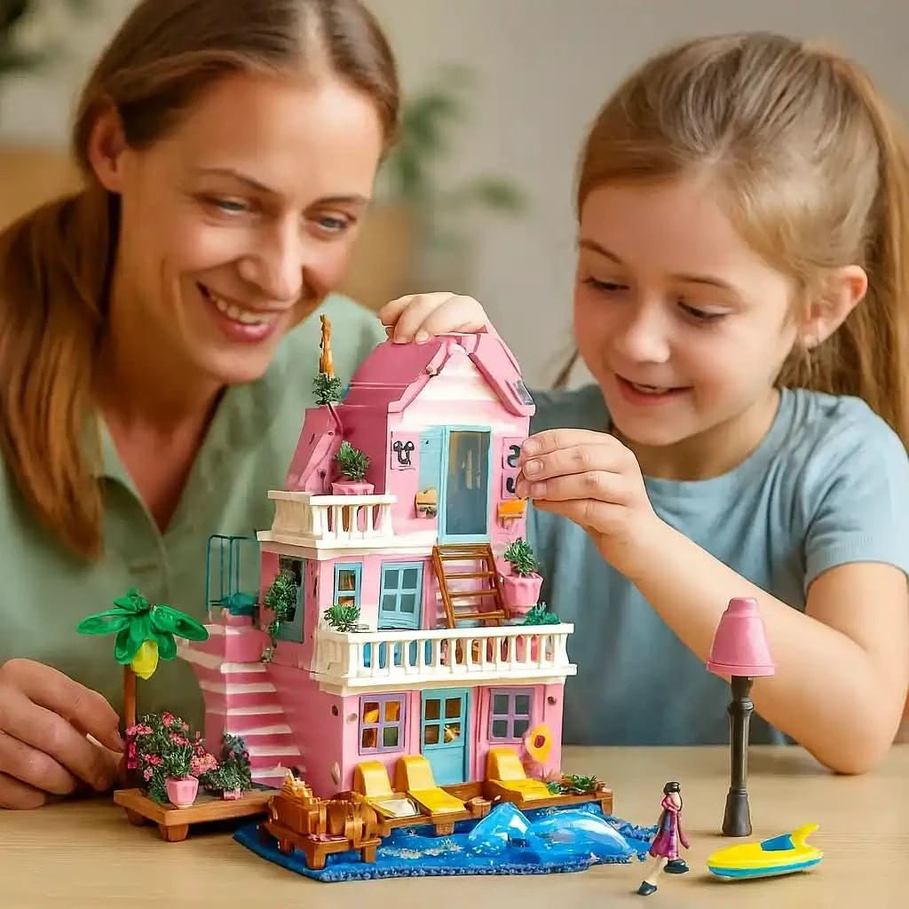 Jeu de construction de maison avec figurines pour fille - Choupinoo