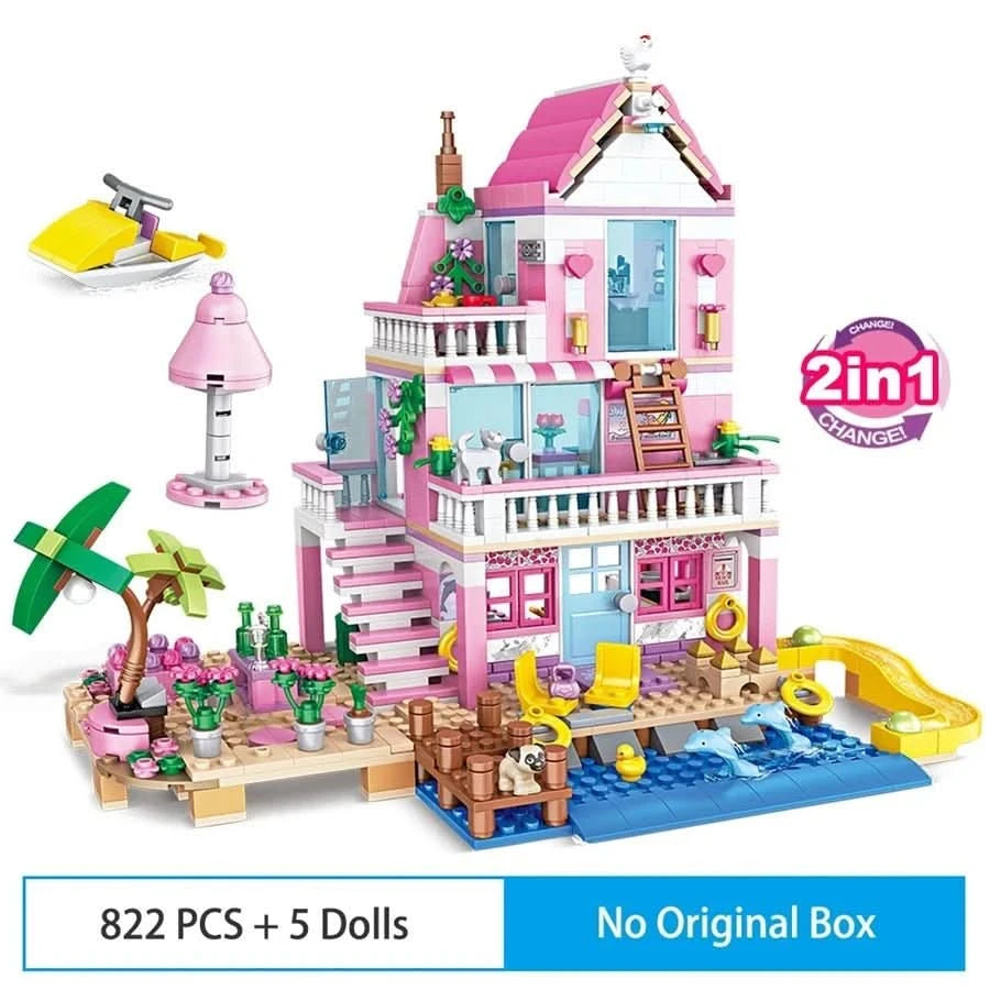 Jeu de construction de maison avec figurines pour fille - Choupinoo