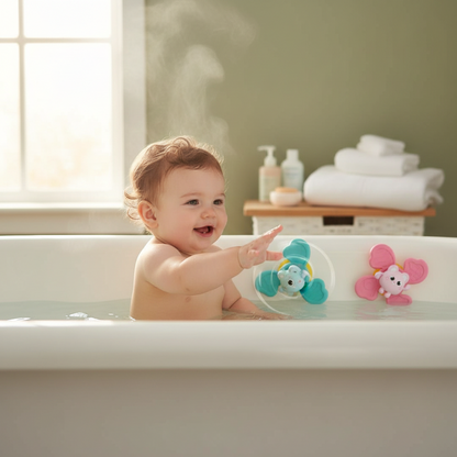 Jouet de Bain Bébé 0-6 Mois Spinner Hélice Ventouse – Éveil Sensoriel Précoce