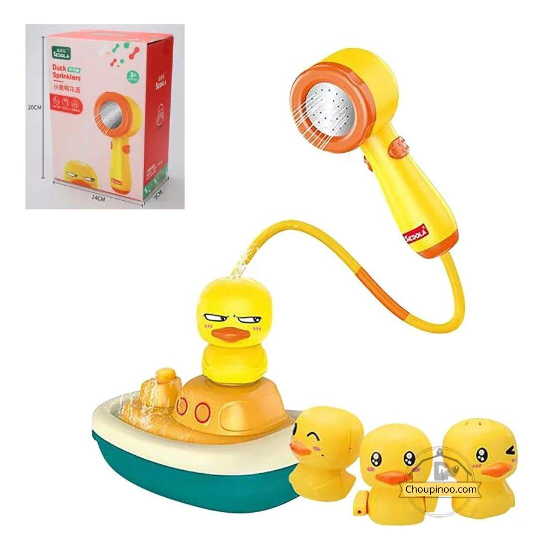 Jouet de bain bébé canard en bateau - Choupinoo