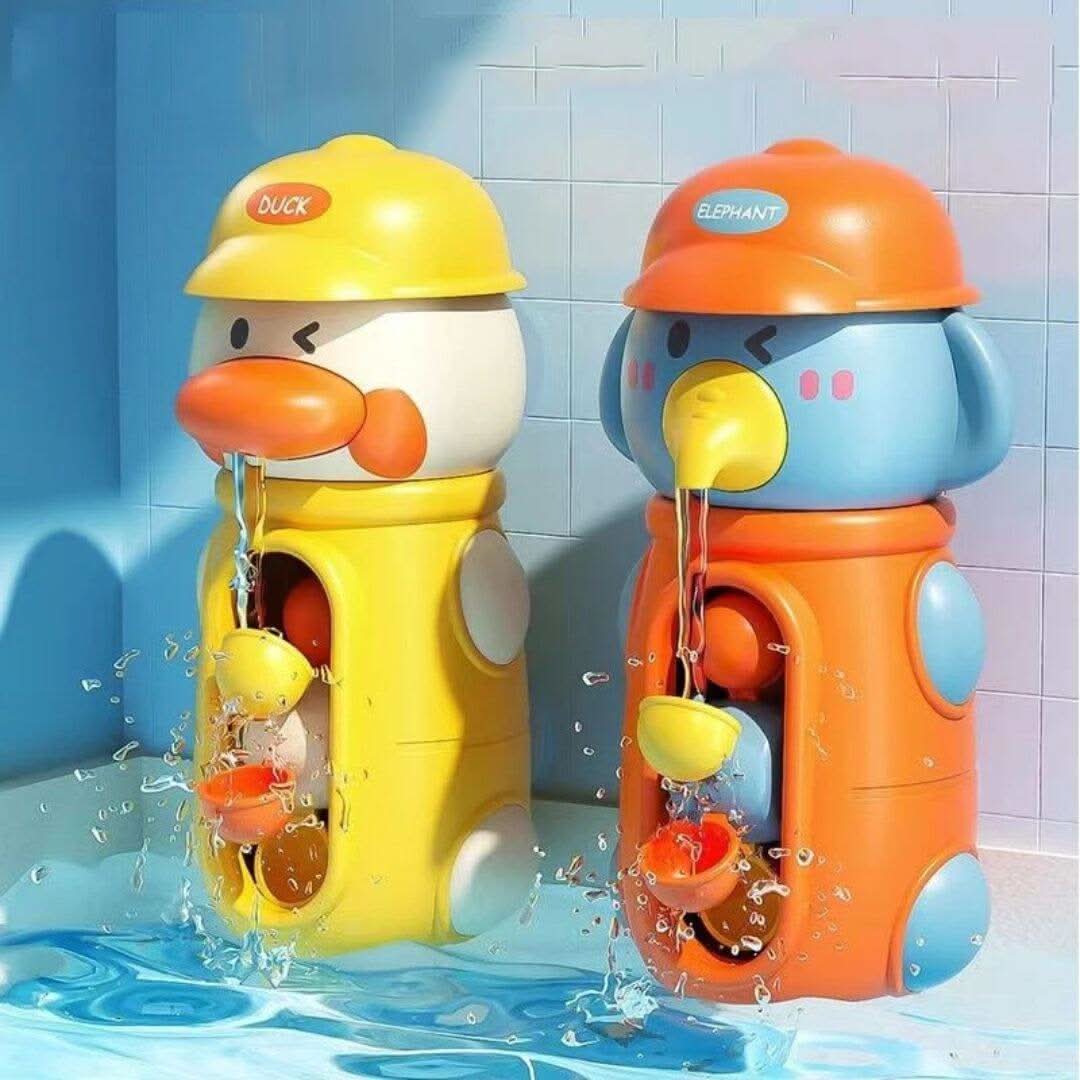 Jouet de bain chute d'eau éléphant et canard avec ventouse - Choupinoo