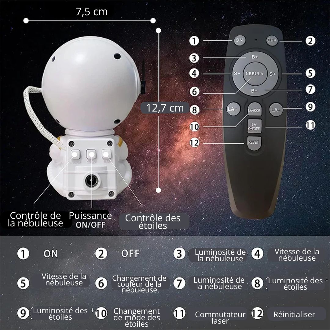 Lampe de chevet astronaute - Veilleuse espace enfant - Choupinoo