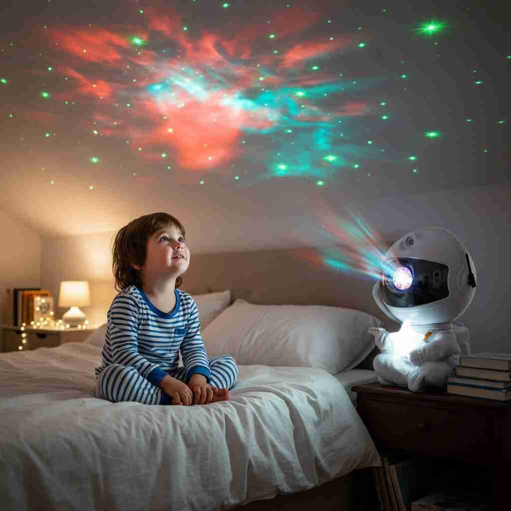 Lampe Projecteur Astronaute Enfant LED avec Télécommande - Choupinoo