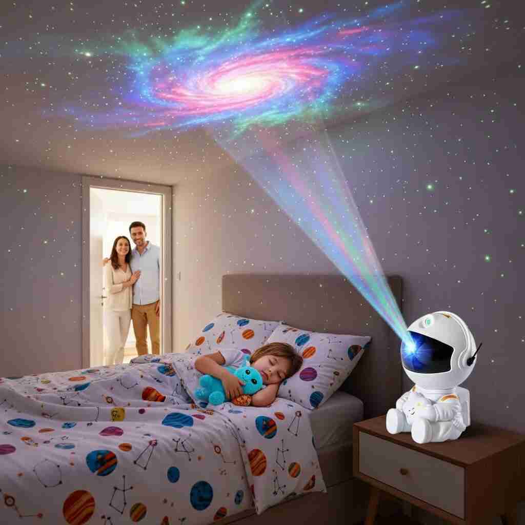 Lampe Projecteur Astronaute Enfant LED avec Télécommande - Choupinoo
