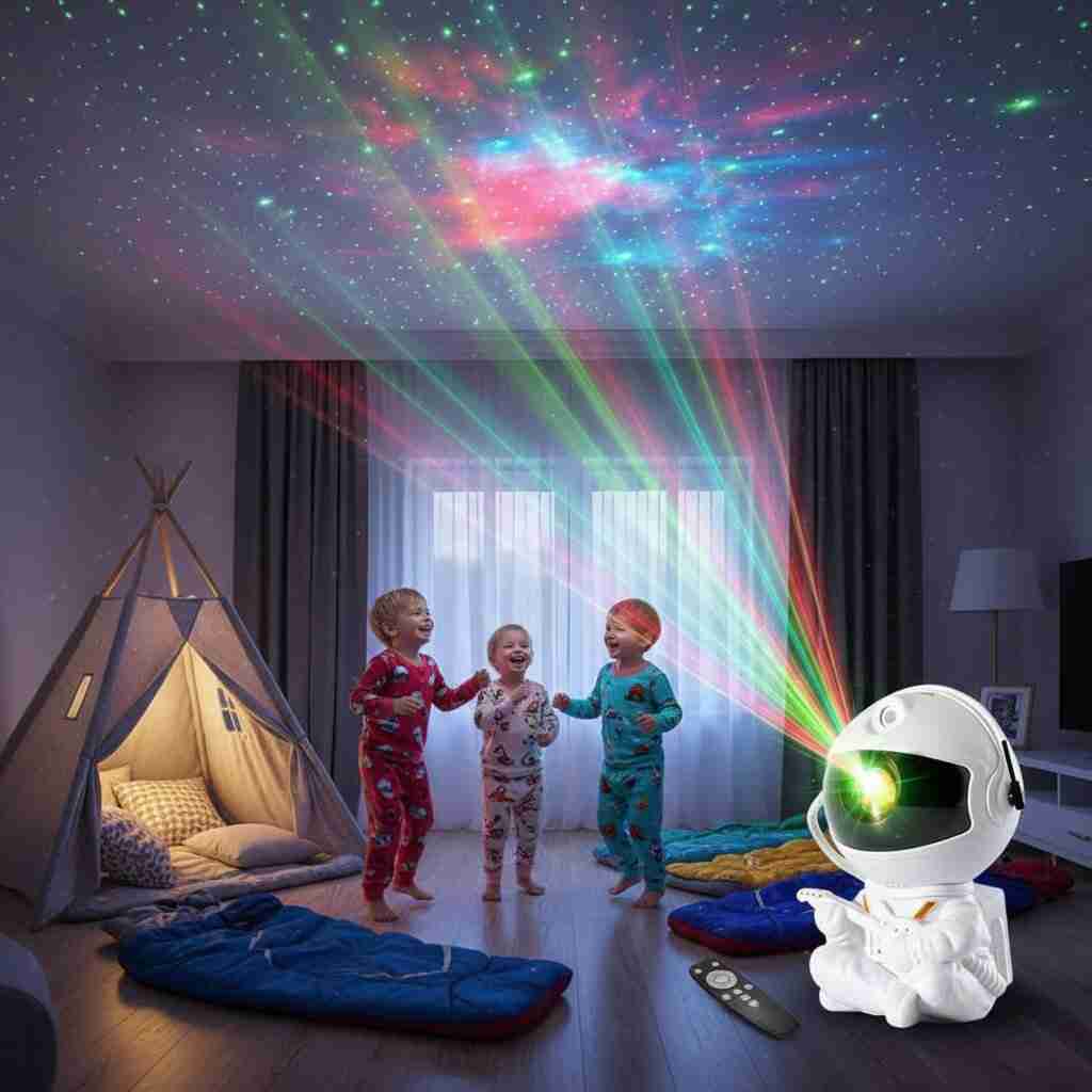 Lampe Projecteur Astronaute Enfant LED avec Télécommande - Choupinoo