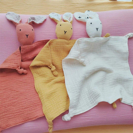 Lapin plat doudou en gaze de coton - Choupinoo