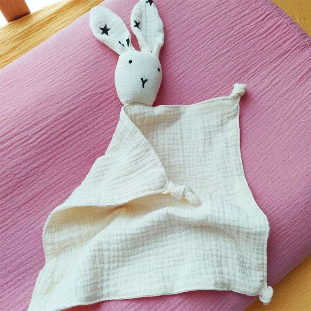 Lapin plat doudou en gaze de coton - Choupinoo