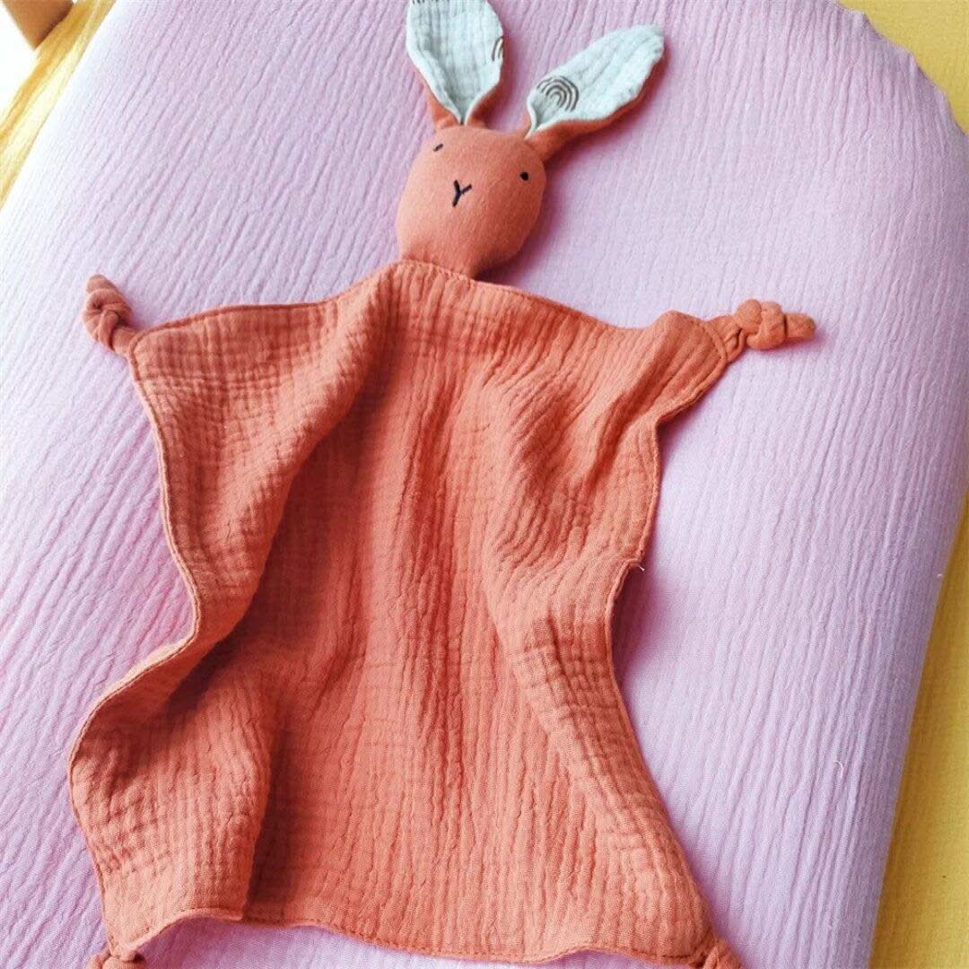 Lapin plat doudou en gaze de coton - Choupinoo