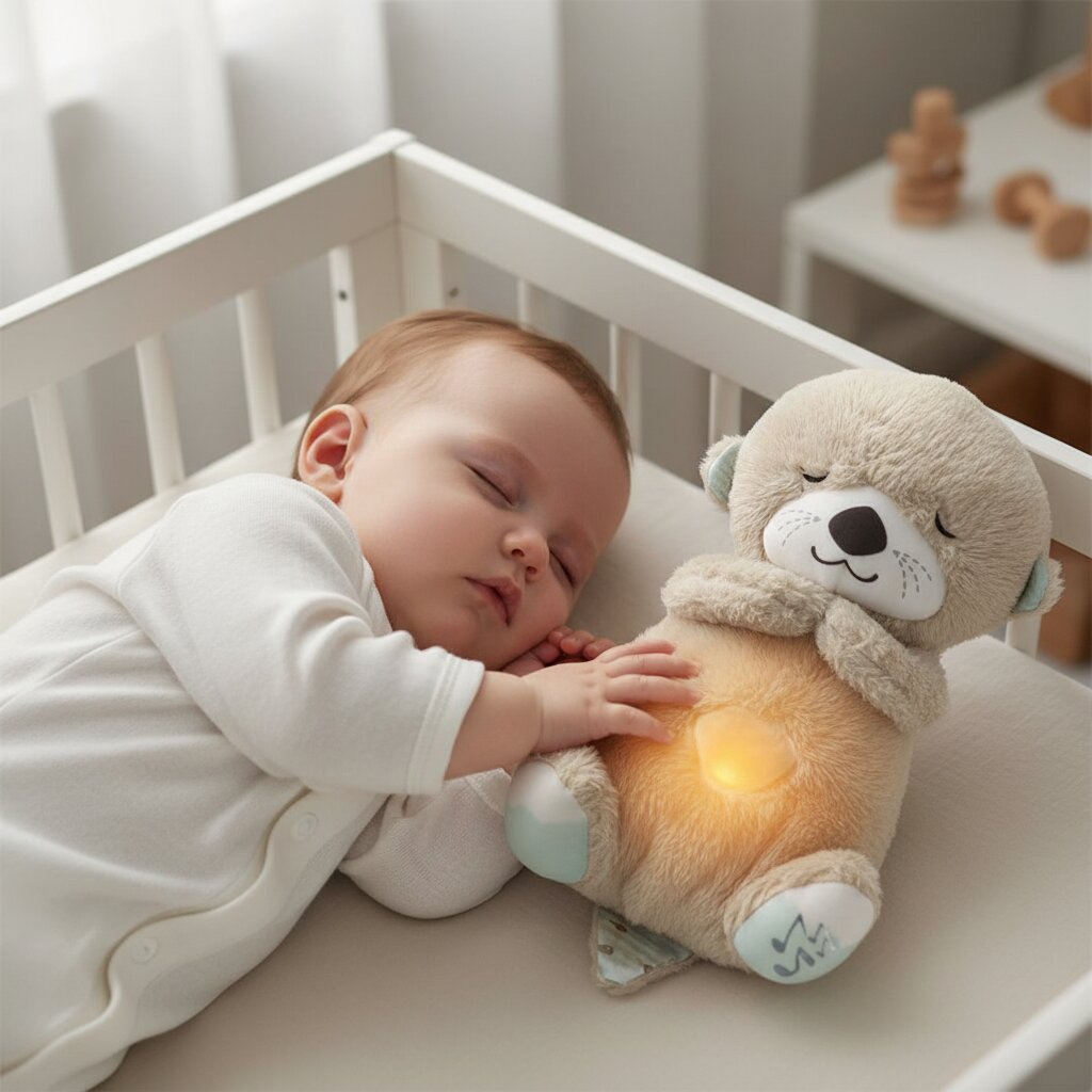 🦦 Loutre Câline qui Respire – Le Doudou Magique pour des Nuits de Rêve ✨ - Choupinoo