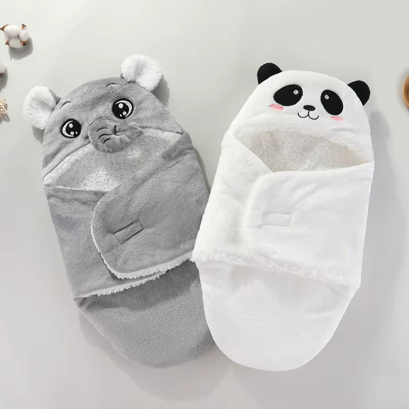 Nid d'ange bébé 0-9 mois comparaison coloris gris éléphant et blanc panda fond blanc - Choupinoo
