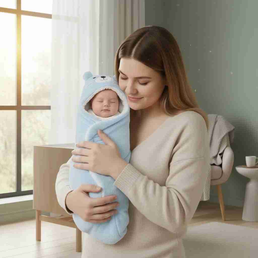 Nid d'Ange Bébé Garçon Bleu - Gigoteuse Emmaillotage Hiver Cosy - Choupinoo