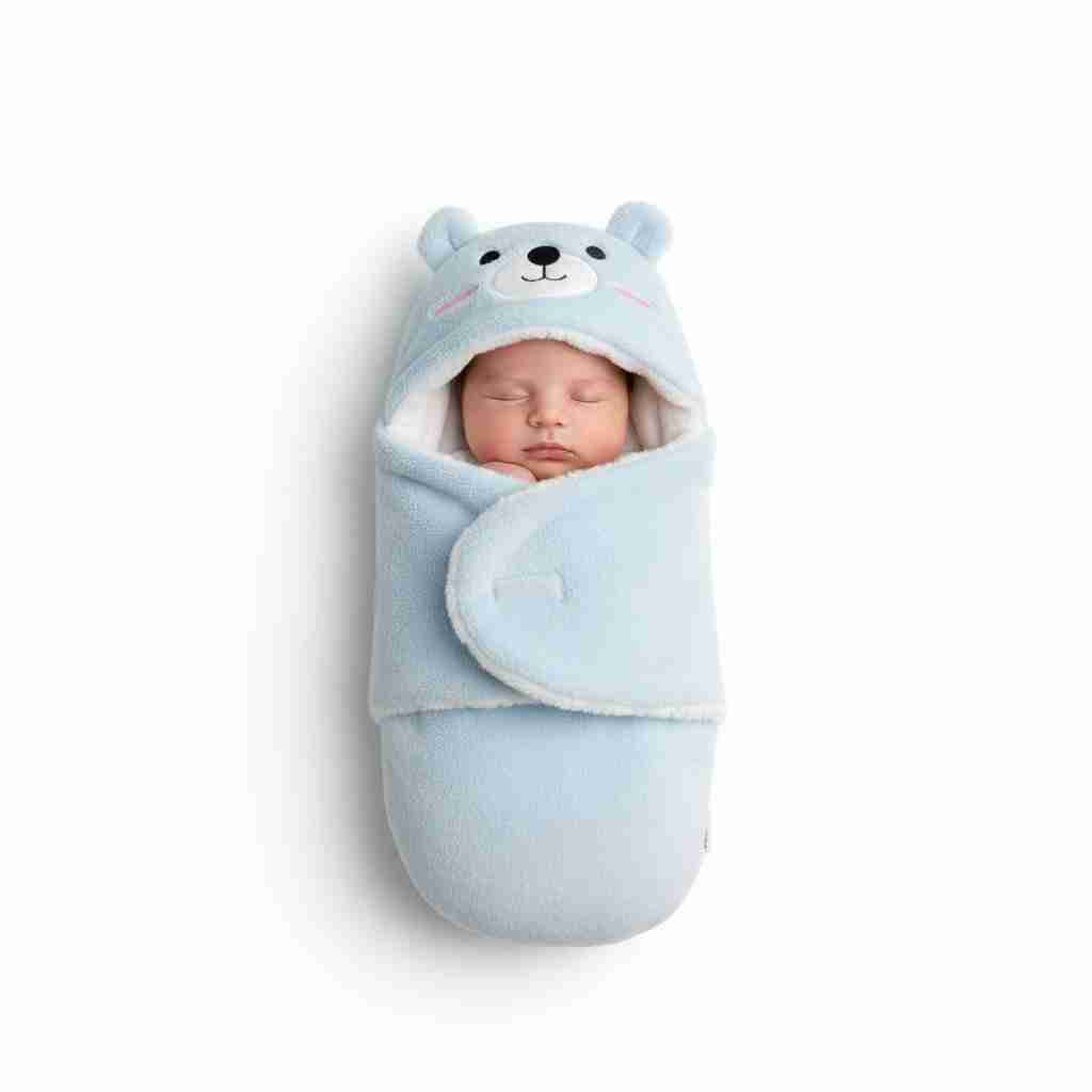 Nid d'Ange Bébé Garçon Bleu - Gigoteuse Emmaillotage Hiver Cosy - Choupinoo