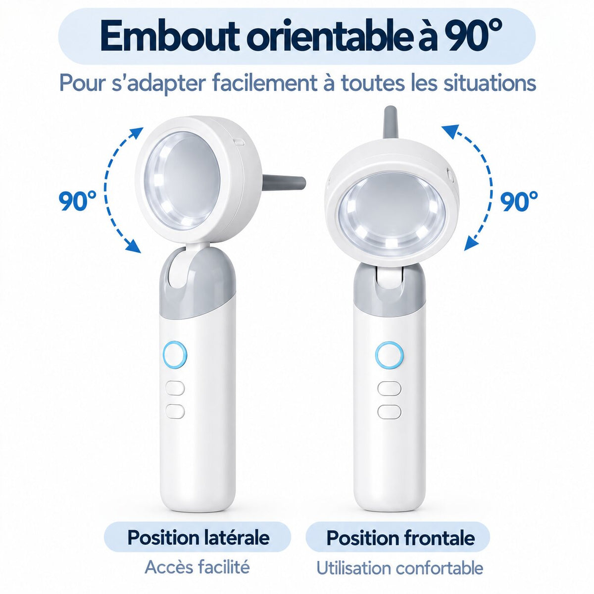Otoscope oreille enfant avec embout orientable à 90 degrés