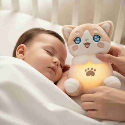 Peluche Chat qui Respire avec Veilleuse & berceuse - Choupinoo