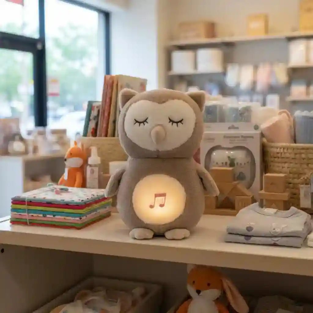 🦉 Peluche Hibou Lumineuse Respiration & Sons Apaisants - Choupinoo