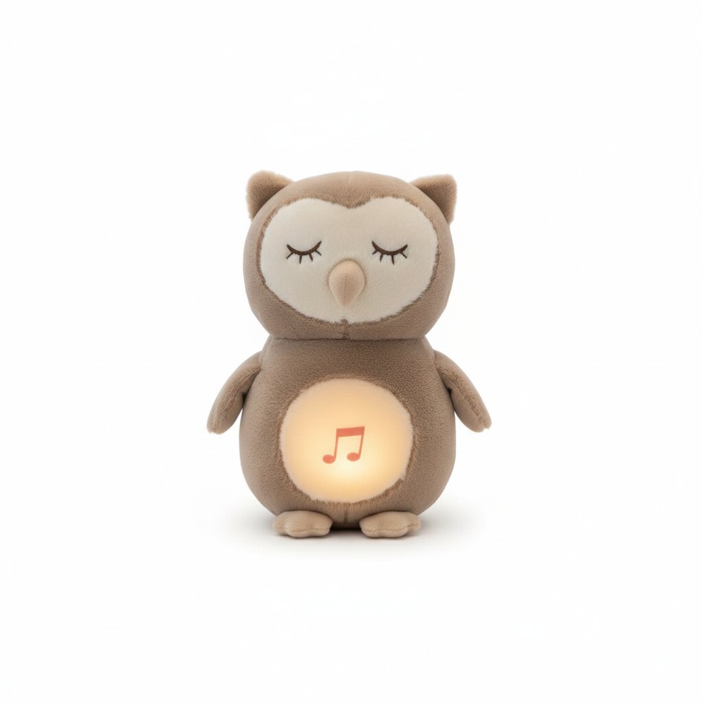 Peluche Hibou qui respire avec Lumière LED et Berceuse - Choupinoo