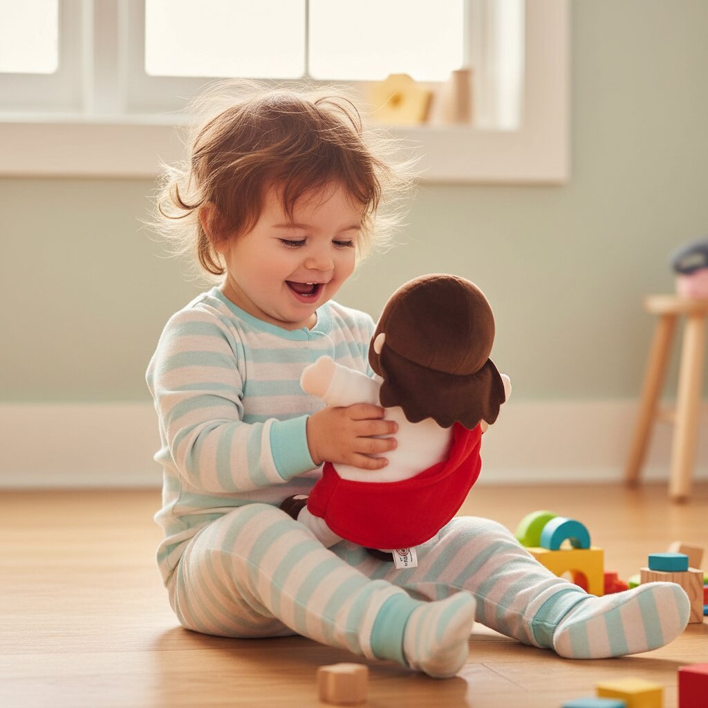 Peluche Jésus qui Respire – Veilleuse Apaisante pour Bébé - Choupinoo