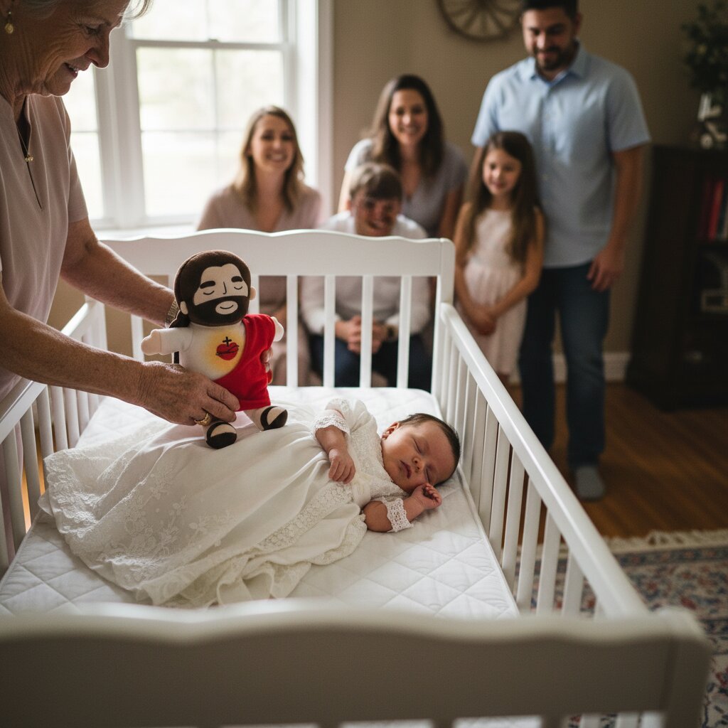 Peluche Jésus qui Respire – Veilleuse Apaisante pour Bébé - Choupinoo