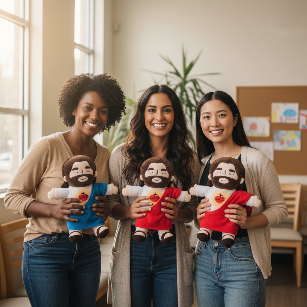 Peluche Jésus qui Respire – Veilleuse Apaisante pour Bébé - Choupinoo