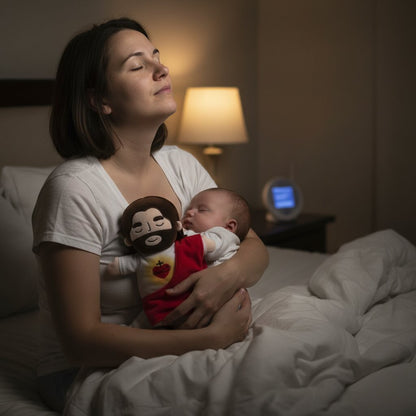 Peluche Jésus qui Respire – Veilleuse Apaisante pour Bébé - Choupinoo