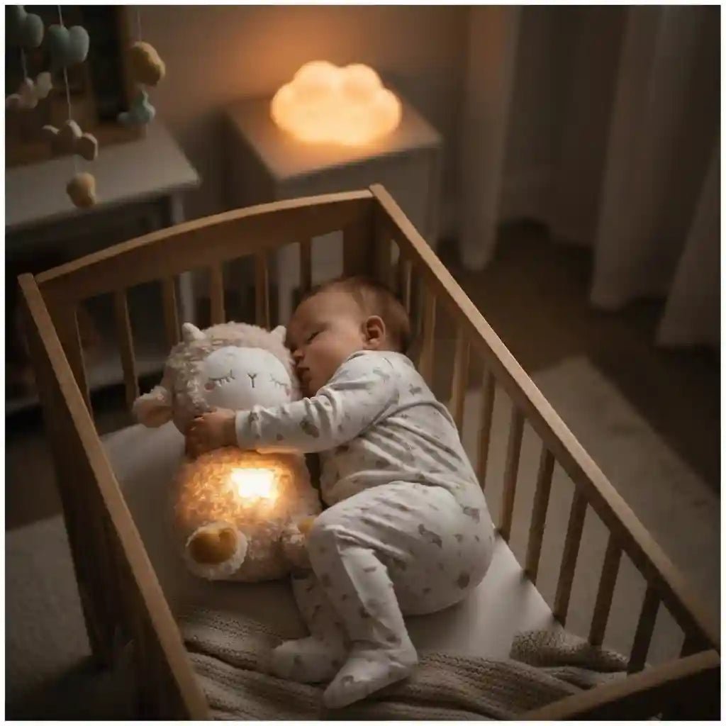 Peluche Mouton qui Respire avec Veilleuse - Apaise Bébé Naturellement - Choupinoo