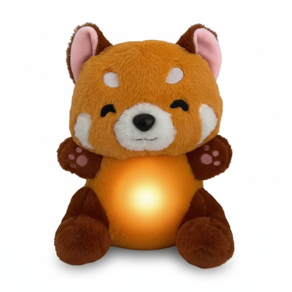 Peluche Qui Respire Panda Roux - Doudou Apaisante avec Veilleuse - Choupinoo