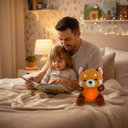 Peluche Qui Respire Panda Roux - Doudou Apaisante avec Veilleuse - Choupinoo