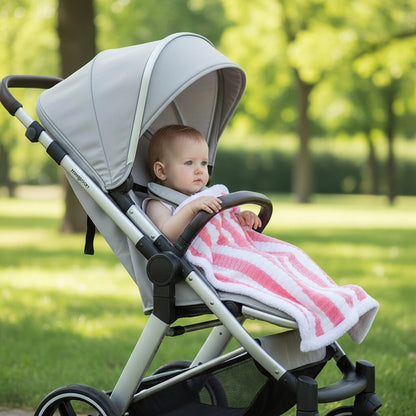 Plaid Bébé Rayé en microfibre douce 75 × 100 cm - Choupinoo