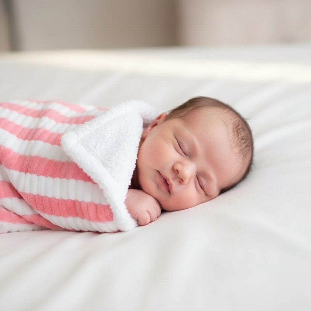 Plaid Bébé Rayé en microfibre douce 75 × 100 cm - Choupinoo
