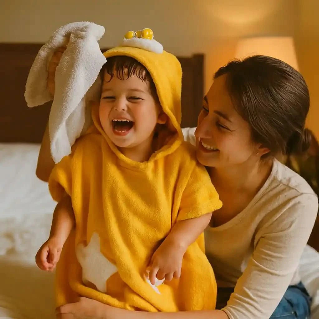 Poncho de bain bebe garçon tissu éponge coton - Choupinoo