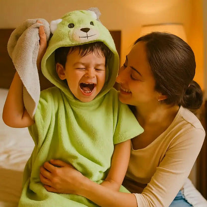 Poncho de bain bebe garçon tissu éponge coton - Choupinoo