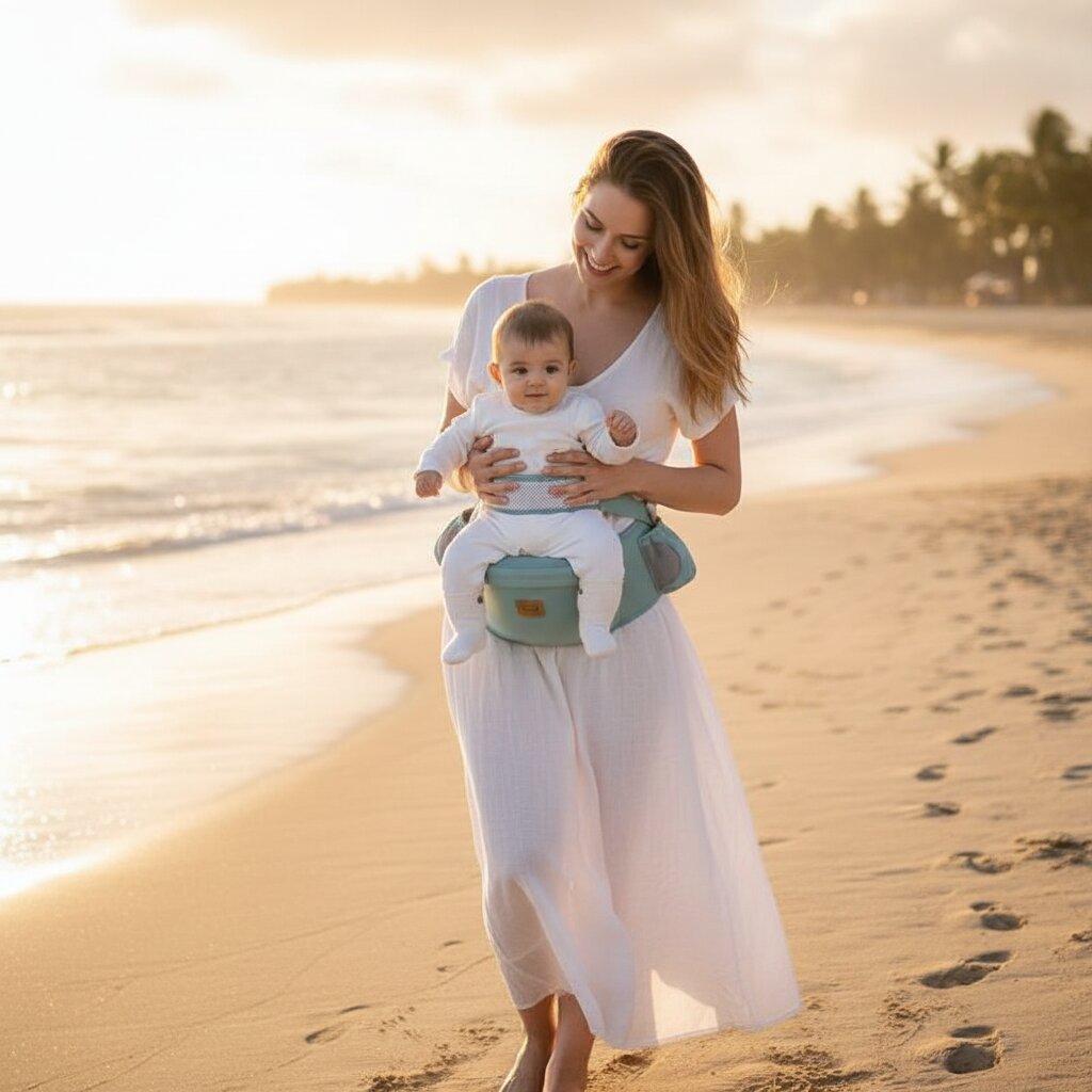 Porte - bébé assis coton — Sangles rembourrées jusqu'à 20 kg - Choupinoo