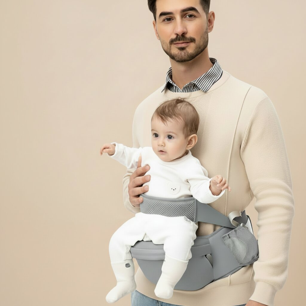 Porte - bébé assis coton — Sangles rembourrées jusqu'à 20 kg - Choupinoo